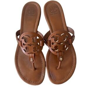 Tory Burch Miller Sandals Vintage Vachetta Leather Size 10.5